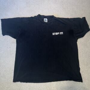 Vintage 1990s Stop It! Quit Following Me T-Shirt Extra Large XL Tour Champ